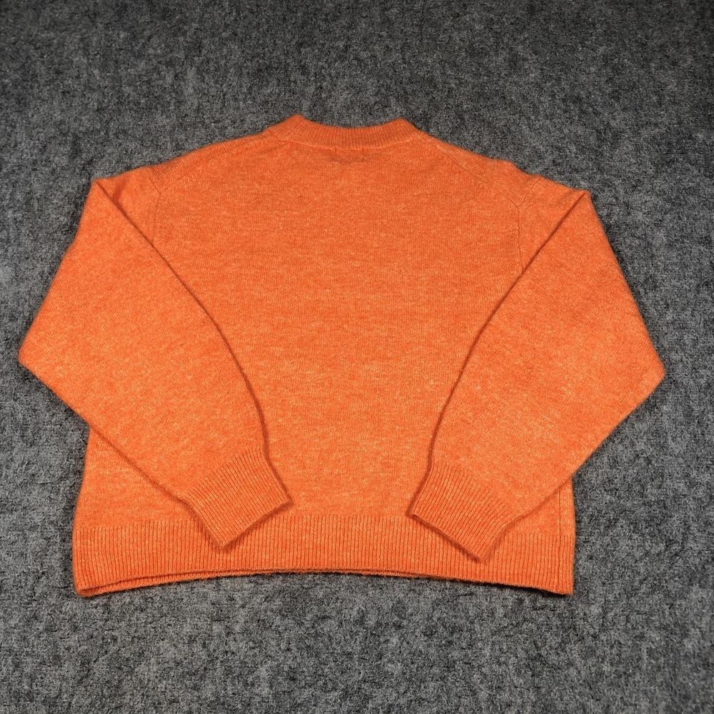 H&M Sweater Womens XS Orange Crewneck Tight Knit Pullover Stretch Long Sleeve - Picture 16 of 16